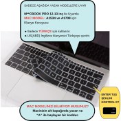 Resim McStorey Laptop Macbook Pro Klavye Kılıf US-TR Harf Baskılı A1534 A1708 ile Uyumlu 