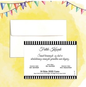 Resim Yarendavetiyeotuz9 Yaren Davetiye Sünnet Davetiyesi Beyaz Zarflı 100 Adet (526671361)-Değer 1-Değer 2 