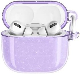 Resim GPACK Airpods 4 uyumlu Kulaklık Kılıfı Parlayan Simli Transparan Airbag 32 Mor 