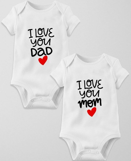 Genel Markalar I Love You Dad & Mom 2'li Çıtçıtlı Body Seti Anne Baba ...