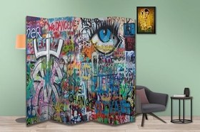 Resim Grafiti Tasarımlı Oda Bölücü Paravan 180 x 200 cm 