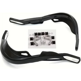 Resim Tongdashop 22mm 7/8" Universal Motosiklet El Koruyucu Siyah Yamaha Suzukı Kawasaki Honda Dirt Bike Atv 
