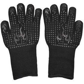 Resim Pazly Suntek Siyah Katmanlı Kalın Fırın Eldivenleri Çift Barbekü Bt 