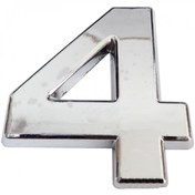 Resim mikudesign Cemax Krom Yapışkanlı 4 Rakamı 5 cm 