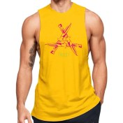 Resim Sarı Erkek Regular Fit -Pink Trust Kılıç- Baskılı Bisiklet Yaka Kolsuz T-Shirt 