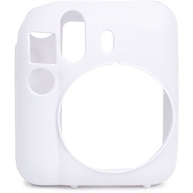 Resim Instax Mini 12 Makine Uyumlu Beyaz Koruyucu Silikon Kılıf 