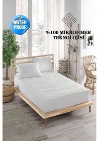 Resim Mona Verde Sıvı Geçirmez Alez Mikro Kapitoneli Fitted Çift Kişilik Tek Kişilik Bebek Alezi Yatak Koruyucu MNVSYL0000 Beyaz 