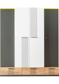 Resim Relax Genç Odası, Dolap, Karyola, Komodin, Şifonyer Antrasit - Beyaz 