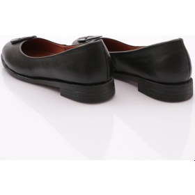 Resim Dgn 1859 Kadin Yuvarlak Tokali Babet Siyah 