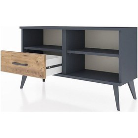 Resim Arges Şifonyer 2 Raflı Tek Çekmeceli 88x30x48 Antrasit-antrasit/çam Antrasit/çam 
