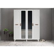 Resim Zenon Membran 4 Kapaklı Portmanto Montaj Dahil Beyaz 140 Cm 