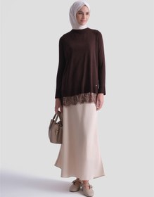 Resim Armine Dantelli Rayon Tunik Acı Kahve 