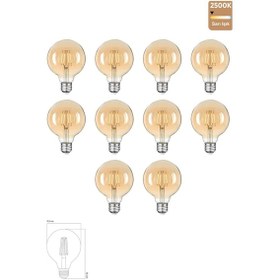 Resim Rustik Led Ampul E27 G95 8w 2500k Gün Işığı 10'lu Erd-86 