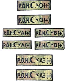 Resim AskerVadisi Tsk Kamuflaj P. Ö. H Ayyıldız İşlemeli Kan Grubu Patch Cırtlı 2 Adet 