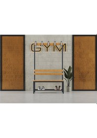 Resim Ayakkabılıklı 4 Ayaklı Tek Taraflı Bank, 5 Kanca, 100x43x170 Cm, Spor Bankı 
