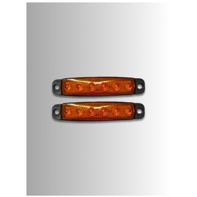 Resim Motosiklet Otomobil 6 Mercek Ledli Turuncu Parmak Led Dekor Ve Farkındalık Ledi 2 Adet 