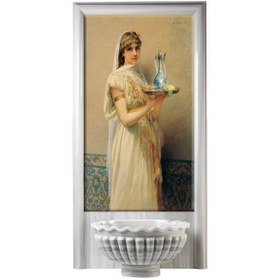 Resim Armada Çini 60x100 Osmanlı Türk Hamamı Rum Güzeli Dijital Bas . 