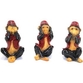 Resim Büro Ev Ofis Dekoru İçin 3parça Polyester Maymun Seti 