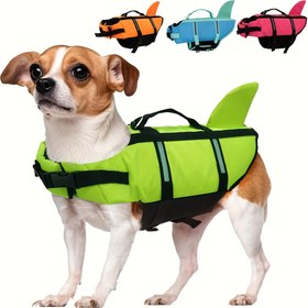 Resim Yüksek Yüzenlik ve Kurtarma Kolu ile Köpek Yaşam Ceketi, Yırtılmaya Dayanıklı Köpek Yeleği, Reflektif Ayarlanabilir Köpek Yavrusu Yüzen Yüzme Yeleği Küçük, Orta ve Büyük Köpekler için 
