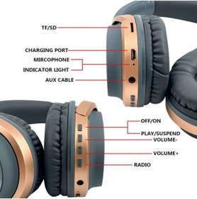 Resim ROSSTECH BT830 Süper Bass Uyumlu Gürültü Azaltıcı Bluetooth 5.0 Kulak Üstü Kulaklık 
