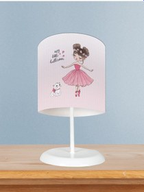 Resim Mekta Home Bebek Ve Çocuk Odası Prenses Kız Ve Kedi Desenli Abajur 