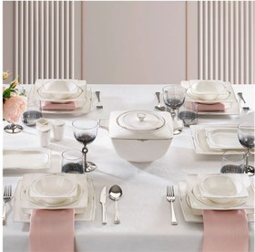 Resim Schafer Glamor Nova Yemek Takımı 60 Parça Platin Gri 