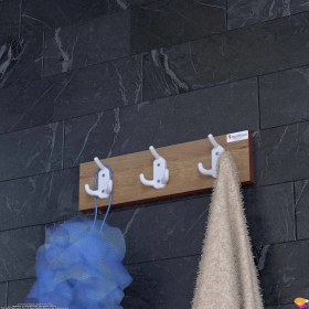 Resim Modilayn Arı 9 Kancalı Banyo Askısı 3'lü Set 31,4 x 9,6 cm Şık Tasarım Ekstra Düzen ve Yer Tasarrufu 