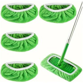 Resim Gaojunshop01 4 Parça Yeşil Yıkanabilir Süper Emici Paspas Pedi Islak Kuru Zemin Temizlik 