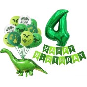 Resim Folinda 32 Ve 12 İnç Klasik Dinozor Balon Seti - Doğum Günü Partileri İçin Rakamlı Kartoon Hayvan Desenli Lateks Balonlar Paketi 