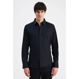 Resim D'S Damat Ds Damat Slim Fit Siyah Örme Gömlek 6HF02G801281M 