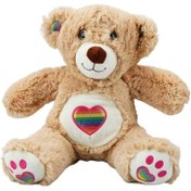 Resim Nessiworld 3184 Gökkuşağı Kalpli Peluş Ayı 30 cm -Sunman 