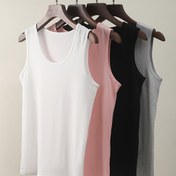 Resim Kadınlar için 4-Lü Şık Tasarım Renkli Korse Vesti, Yazlık Kolsuz Örgü Kumaşlı Üstler, Polyamid 92% ve Spandex 8%, Çok Yönlü Katmanlı Korseler, Yetişkin Bedenler 