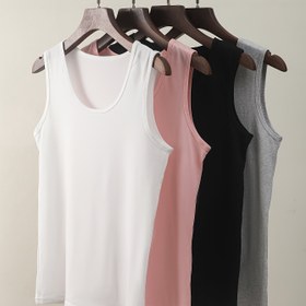 Resim Kadınlar için 4-Lü Şık Tasarım Renkli Korse Vesti, Yazlık Kolsuz Örgü Kumaşlı Üstler, Polyamid 92% ve Spandex 8%, Çok Yönlü Katmanlı Korseler, Yetişkin Bedenler 
