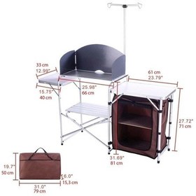 Resim Madfox Luxi Katlanır Portatif Kamp Mutfağı Masası Siyah 