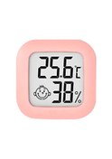 Resim Moveevo Minik Dijital İç Mekan Nem Ve Sicaklık Ölçer -10 C/70 C 10-99%rh Yüksek Hassasiyetli Sensör Pembe Renkli Pil İle 