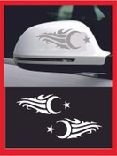 Resim Ogec Worx Ayna Ay-Yıldız özel yeni sticker Sağ-Sol 2 Adet 20*7 Cm 