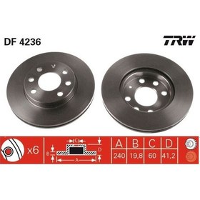 Resim Ön Fren Aynası Corsa C 1.0-1.2 16v 01 11 Abs Li 240x20x4dlxhavalı Trw Df4236 