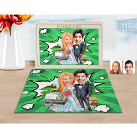 Resim Bk Gift Kişiye Özel Evleniyoruz Karikatürlü 1000 Parça Profesyonel Puzzle-1 