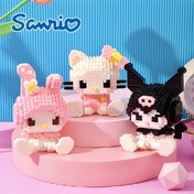 Resim Sanrio Hello Kitty Building Blocks Set, Collectible Anime Mini Figures, Cartoon Puzzle DIY Toy Kit with Interlocking Plastic Bricks, Ideal Gift for Kids, Cognitive Flexibility, Pink/White/Black/Mixed Colors 