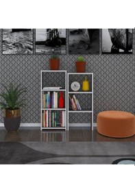 Resim Kenzlife Kitaplık Süper Ga 180 40 19 Gri 6 Katlı Tek Bölme Çift Bölme Opsiyonlu Ofis Mutfak Banyo Dolabı Arkalıksız 