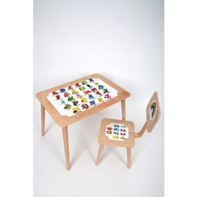Resim Art Ahşap Ahşap Abc Eğitim Çocuk Masa Sandalye Takımı Aktivite Masası Çocuk Oyun Masası Çalışma Masası 