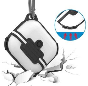 Resim Case 4U Apple Airpods 3. Nesil Silikon 1-1 Su Geçirmez Kılıf Airbag 16 Siyah - Beyaz 