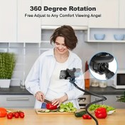 Resim 1 adet Esnek 360° Dönebilen Telefon Standı, Gooseneck ile Ayarlanabilir Yatak ve Masaüstü Montaj, Uzun Kol Klipsi, Akıllı Telefonlar için 13.97 cm'ye kadar - Yatak ve Masaüstü Kullanımı için İdeal, ABS Malzeme, Yatak Aksesuarı | 360° Dönebilen Stand | Dayanıklı ABS Malzeme, Masaüstü Telefon Tutucu 