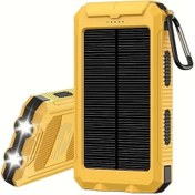 Resim Sunshine022 10000mah Taşınabilir Solar Power Bank Led Fener Pusula 2 Usb Port Sarı Sarı 