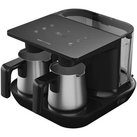 Resim Grundig İkili Çelik Türk Kahve Makinesi Siyah 7061 D 1,5 Litre , Paslanmaz Çelik 6 Fincan 1100 w 