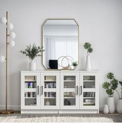 Resim DEKOREX Kns204c-beyaz 4 Camlı Kapaklı Konsol 