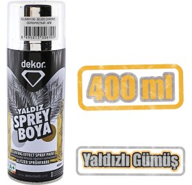 Resim Badem10 Dekor Akrilik Sprey Boya Alüminyum Yaldız Gümüş 400 ml Tasarım Metal Ahşap Plastik Yüzey Boyama 