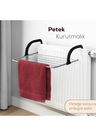 Resim Porsima Isıya Dayanıklı Petek Üstü Kurutmalık - Balkon Çamaşır Kurutma Askısı Gri 