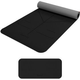 Resim Gymo Hizalamalı 6mm TPE Yoga Matı Pilates Minderi Diz Dirsek Koruyucu Matlı Set Siyah 