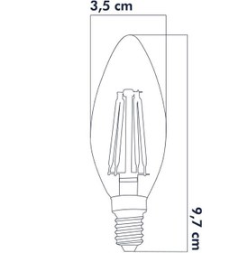Resim Heka Rustik Led E14 Ampul 6W 6500K Beyaz Işık ERD-93 